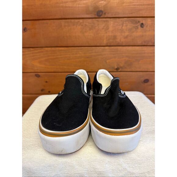 Vans Unisex Slip-On Stacked black, white, gum platform shoe Mens Sz 9 NWOB - Picture 7 of 8